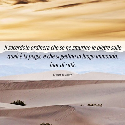 Picture 06 - Levitico 14:40 RIV - il sacerdote ordinerà che se ne smurino le - Bible Verse Picture