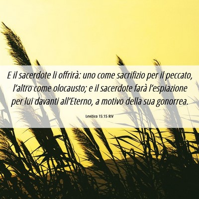 Picture 06 - Levitico 15:15 RIV - E il sacerdote li offrirà: uno come sacrifizio - Bible Verse Picture