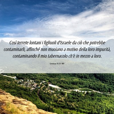 Picture 06 - Levitico 15:31 RIV - Così terrete lontani i figliuoli d’Israele da - Bible Verse Picture