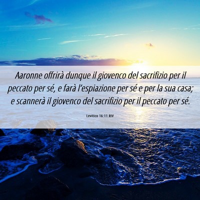 Picture 06 - Levitico 16:11 RIV - Aaronne offrirà dunque il giovenco del - Bible Verse Picture