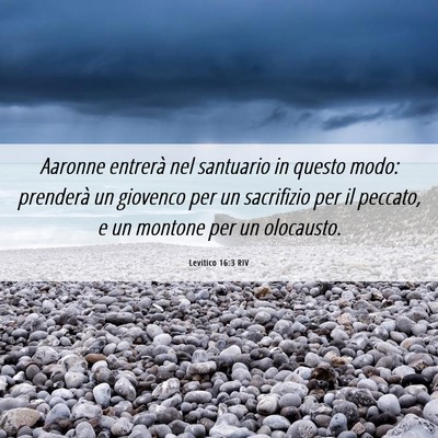 Picture 06 - Levitico 16:3 RIV - Aaronne entrerà nel santuario in questo modo: - Bible Verse Picture