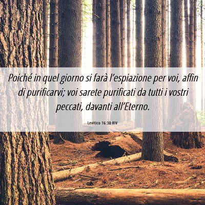 Picture 06 - Levitico 16:30 RIV - Poiché in quel giorno si farà l’espiazione - Bible Verse Picture