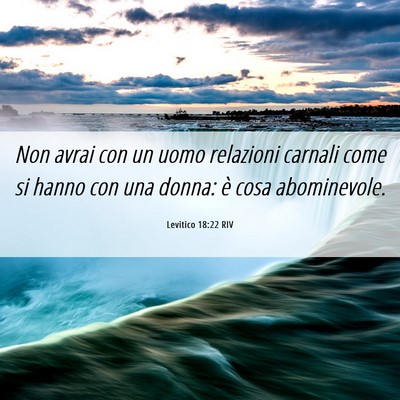 Picture 06 - Levitico 18:22 RIV - Non avrai con un uomo relazioni carnali come si - Bible Verse Picture