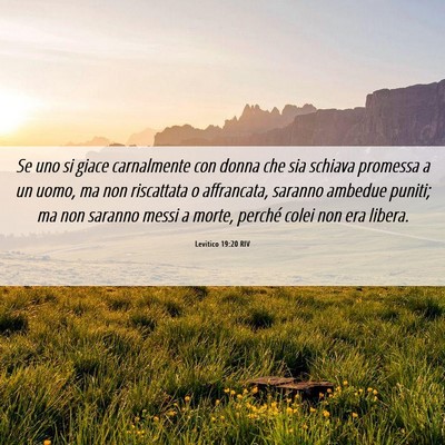 Picture 06 - Levitico 19:20 RIV - Se uno si giace carnalmente con donna che sia - Bible Verse Picture
