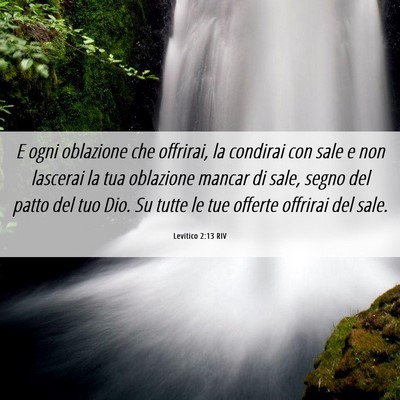 Picture 06 - Levitico 2:13 RIV - E ogni oblazione che offrirai, la condirai con - Bible Verse Picture