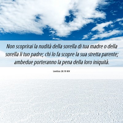 Picture 06 - Levitico 20:19 RIV - Non scoprirai la nudità della sorella di tua - Bible Verse Picture
