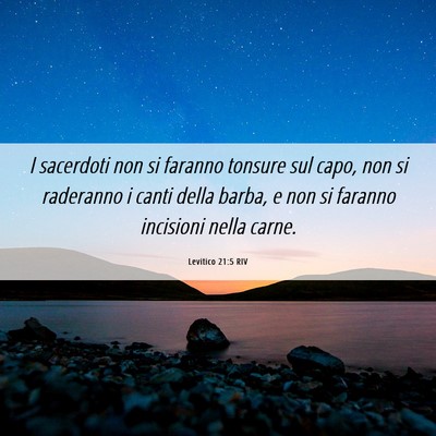 Picture 06 - Levitico 21:5 RIV - I sacerdoti non si faranno tonsure sul capo, non - Bible Verse Picture