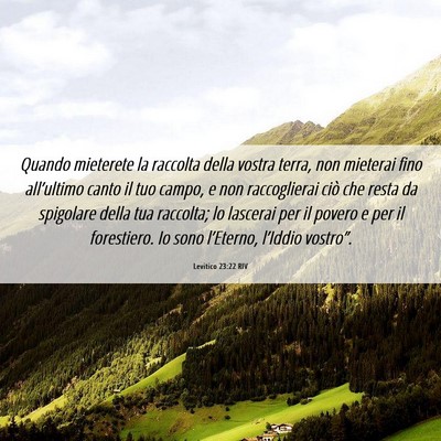 Picture 06 - Levitico 23:22 RIV - Quando mieterete la raccolta della vostra terra, - Bible Verse Picture
