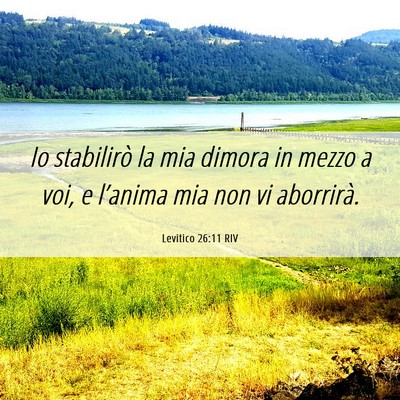 Picture 06 - Levitico 26:11 RIV - Io stabilirò la mia dimora in mezzo a voi, e - Bible Verse Picture