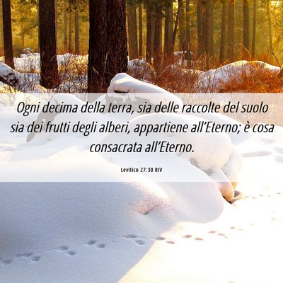 Picture 06 - Levitico 27:30 RIV - Ogni decima della terra, sia delle raccolte del - Bible Verse Picture