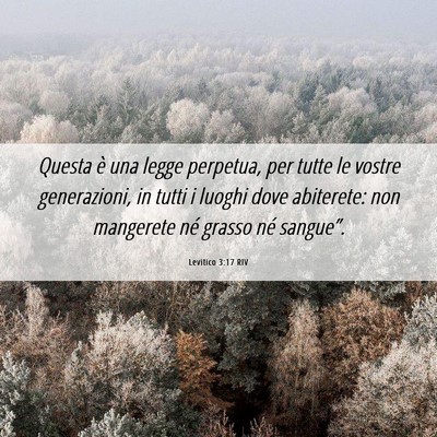 Picture 06 - Levitico 3:17 RIV - Questa è una legge perpetua, per tutte le vostre - Bible Verse Picture