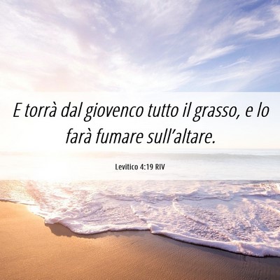 Picture 06 - Levitico 4:19 RIV - E torrà dal giovenco tutto il grasso, e lo farà - Bible Verse Picture