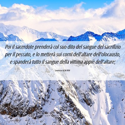Picture 06 - Levitico 4:34 RIV - Poi il sacerdote prenderà col suo dito del - Bible Verse Picture