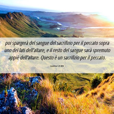 Picture 06 - Levitico 5:9 RIV - poi spargerà del sangue del sacrifizio per il - Bible Verse Picture
