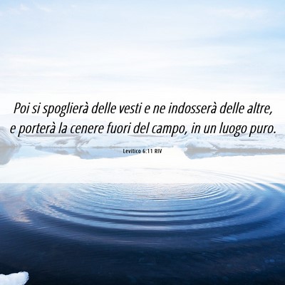 Picture 06 - Levitico 6:11 RIV - Poi si spoglierà delle vesti e ne indosserà - Bible Verse Picture
