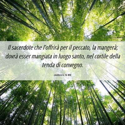 Picture 06 - Levitico 6:26 RIV - Il sacerdote che l’offrirà per il peccato, la - Bible Verse Picture