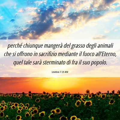 Picture 06 - Levitico 7:25 RIV - perché chiunque mangerà del grasso degli - Bible Verse Picture