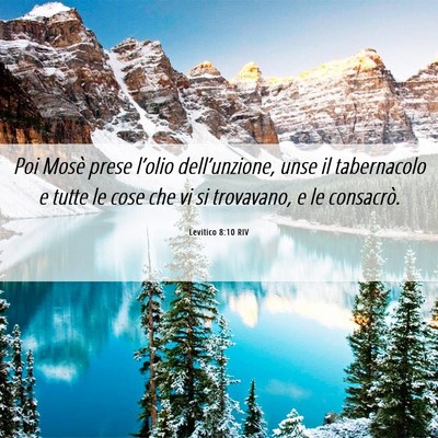 Picture 06 - Levitico 8:10 RIV - Poi Mosè prese l’olio dell’unzione, unse il - Bible Verse Picture