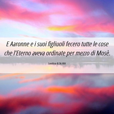 Picture 06 - Levitico 8:36 RIV - E Aaronne e i suoi figliuoli fecero tutte le cose - Bible Verse Picture