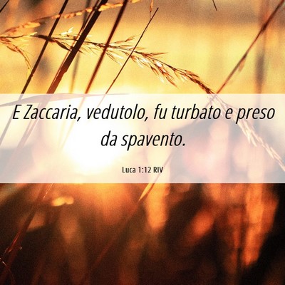 Picture 06 - Luca 1:12 RIV - E Zaccaria, vedutolo, fu turbato e preso da - Bible Verse Picture