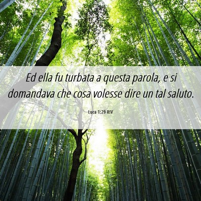 Picture 06 - Luca 1:29 RIV - Ed ella fu turbata a questa parola, e si - Bible Verse Picture