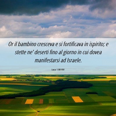 Picture 06 - Luca 1:80 RIV - Or il bambino cresceva e si fortificava in - Bible Verse Picture