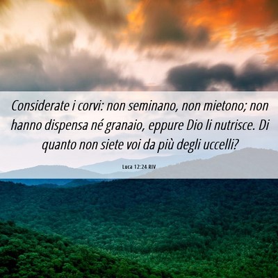 Picture 06 - Luca 12:24 RIV - Considerate i corvi: non seminano, non mietono; - Bible Verse Picture