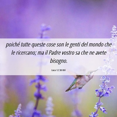 Picture 06 - Luca 12:30 RIV - poiché tutte queste cose son le genti del mondo - Bible Verse Picture