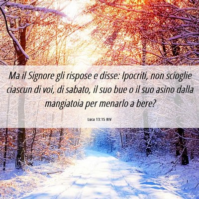 Picture 06 - Luca 13:15 RIV - Ma il Signore gli rispose e disse: Ipocriti, non - Bible Verse Picture
