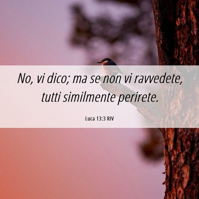 Picture 06 - Luca 13:3 RIV - No, vi dico; ma se non vi ravvedete, tutti - Bible Verse Picture