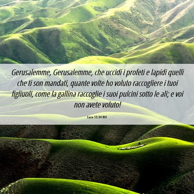 Picture 06 - Luca 13:34 RIV - Gerusalemme, Gerusalemme, che uccidi i profeti e - Bible Verse Picture
