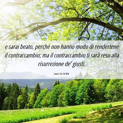 Picture 06 - Luca 14:14 RIV - e sarai beato, perché non hanno modo di - Bible Verse Picture