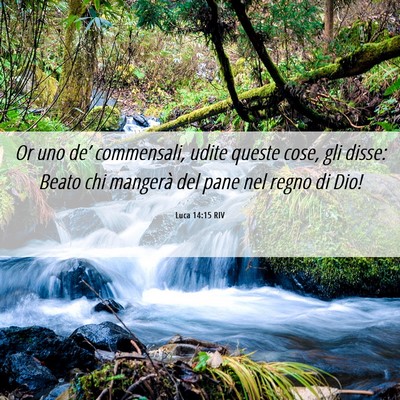 Picture 06 - Luca 14:15 RIV - Or uno de’ commensali, udite queste cose, gli - Bible Verse Picture