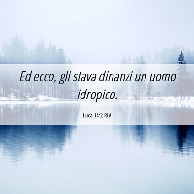 Picture 06 - Luca 14:2 RIV - Ed ecco, gli stava dinanzi un uomo - Bible Verse Picture