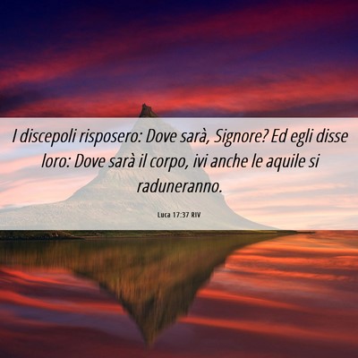 Picture 06 - Luca 17:37 RIV - I discepoli risposero: Dove sarà, Signore? Ed - Bible Verse Picture