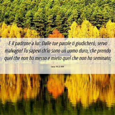 Picture 06 - Luca 19:22 RIV - E il padrone a lui: Dalle tue parole ti - Bible Verse Picture