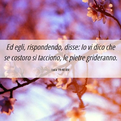 Picture 06 - Luca 19:40 RIV - Ed egli, rispondendo, disse: Io vi dico che se - Bible Verse Picture