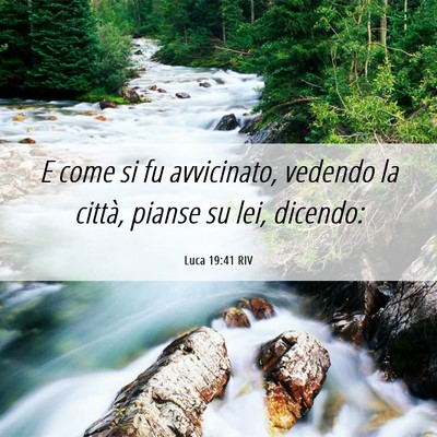 Picture 06 - Luca 19:41 RIV - E come si fu avvicinato, vedendo la città, - Bible Verse Picture