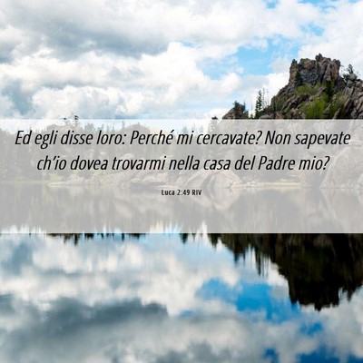 Picture 06 - Luca 2:49 RIV - Ed egli disse loro: Perché mi cercavate? Non - Bible Verse Picture