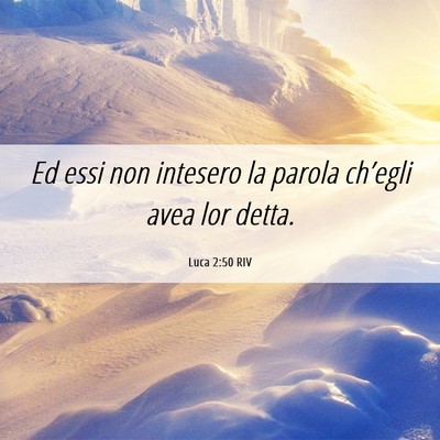 Picture 06 - Luca 2:50 RIV - Ed essi non intesero la parola ch’egli avea lor - Bible Verse Picture