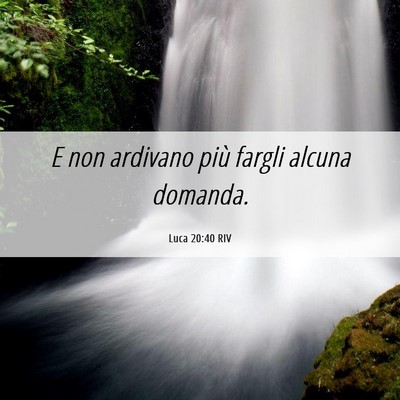 Picture 06 - Luca 20:40 RIV - E non ardivano più fargli alcuna - Bible Verse Picture