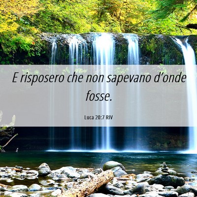 Picture 06 - Luca 20:7 RIV - E risposero che non sapevano d’onde - Bible Verse Picture