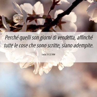 Picture 06 - Luca 21:22 RIV - Perché quelli son giorni di vendetta, affinché - Bible Verse Picture