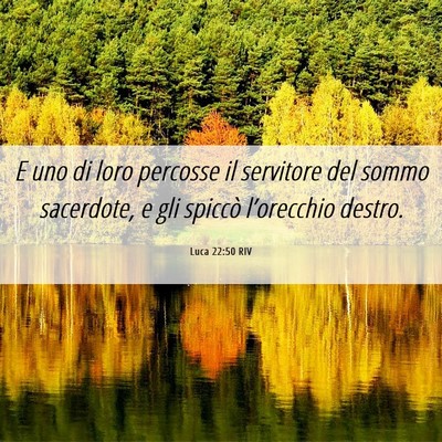 Picture 06 - Luca 22:50 RIV - E uno di loro percosse il servitore del sommo - Bible Verse Picture