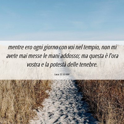 Picture 06 - Luca 22:53 RIV - mentre ero ogni giorno con voi nel tempio, non mi - Bible Verse Picture