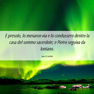 Picture 06 - Luca 22:54 RIV - E presolo, lo menaron via e lo condussero dentro - Bible Verse Picture