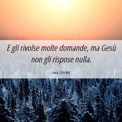 Picture 06 - Luca 23:9 RIV - E gli rivolse molte domande, ma Gesù non gli - Bible Verse Picture