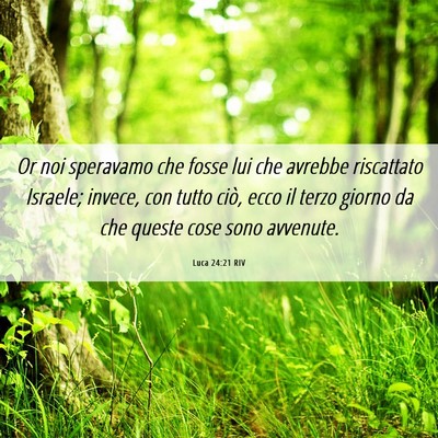 Picture 06 - Luca 24:21 RIV - Or noi speravamo che fosse lui che avrebbe - Bible Verse Picture