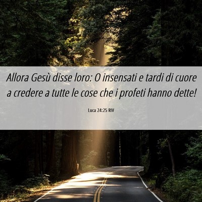Picture 06 - Luca 24:25 RIV - Allora Gesù disse loro: O insensati e tardi di - Bible Verse Picture