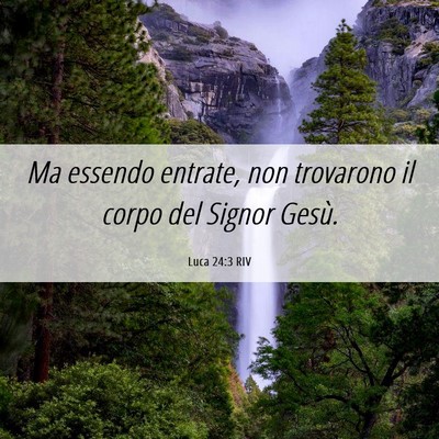 Picture 06 - Luca 24:3 RIV - Ma essendo entrate, non trovarono il corpo del - Bible Verse Picture